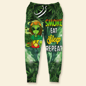 Gifts For Weed Lovers Sweatpants 04totn101224 Smoke Eat Sleep Repeat-Homacus