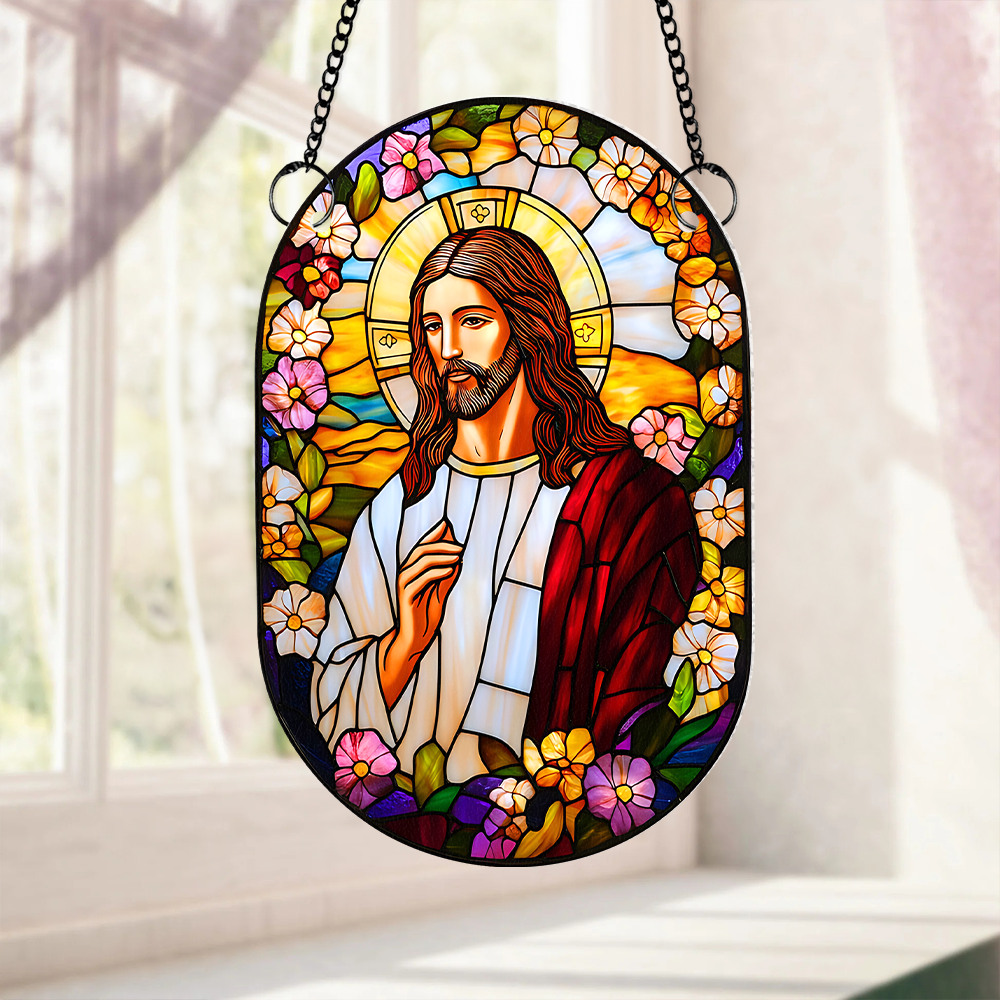 Personalized Gifts For Jesus Lover Suncatcher Ornament 06hupu070325-Homacus