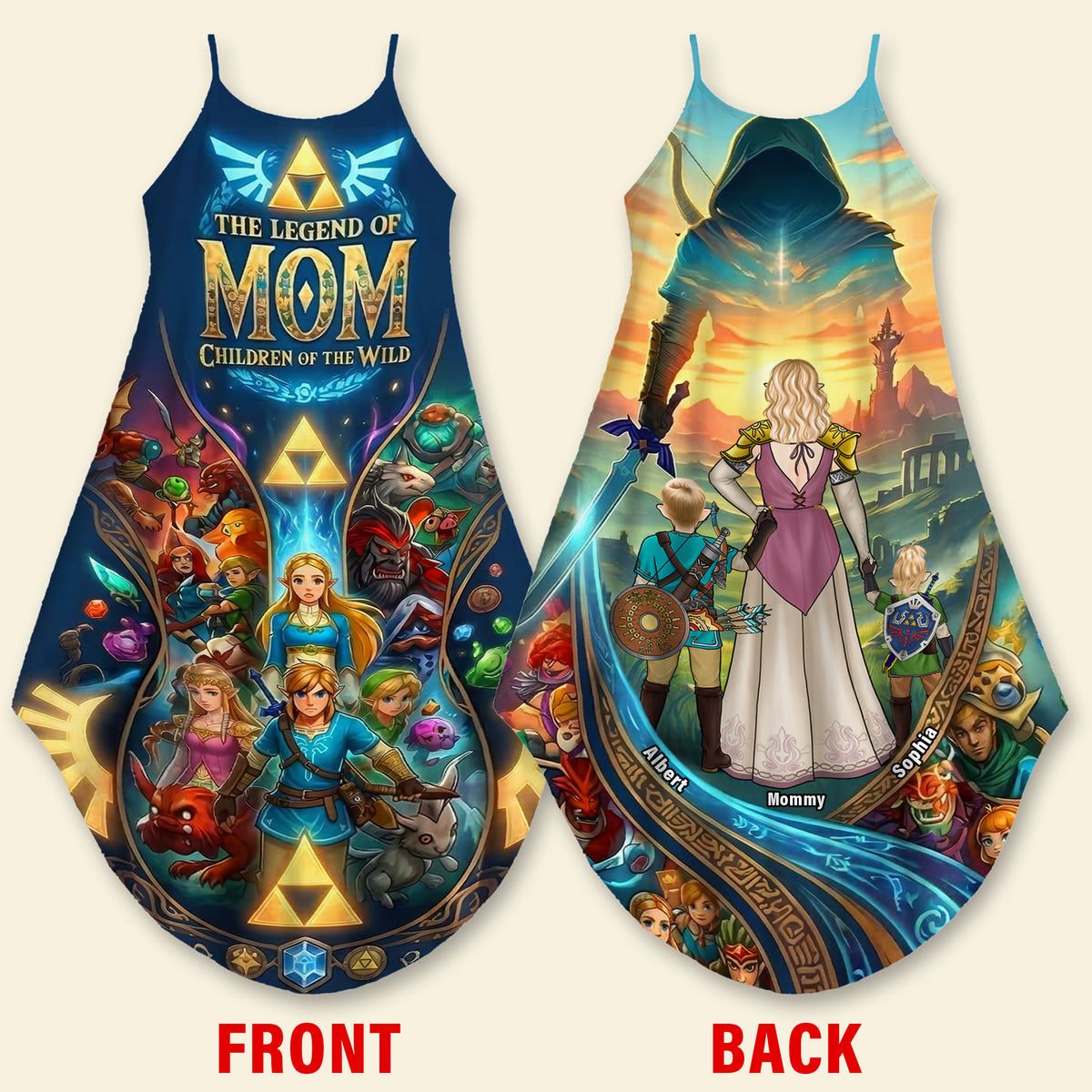 Fantasy Wild Mom Suspender Maxi Dress, Personalized Mother's Day Gifts 04qhqn170326-Homacus