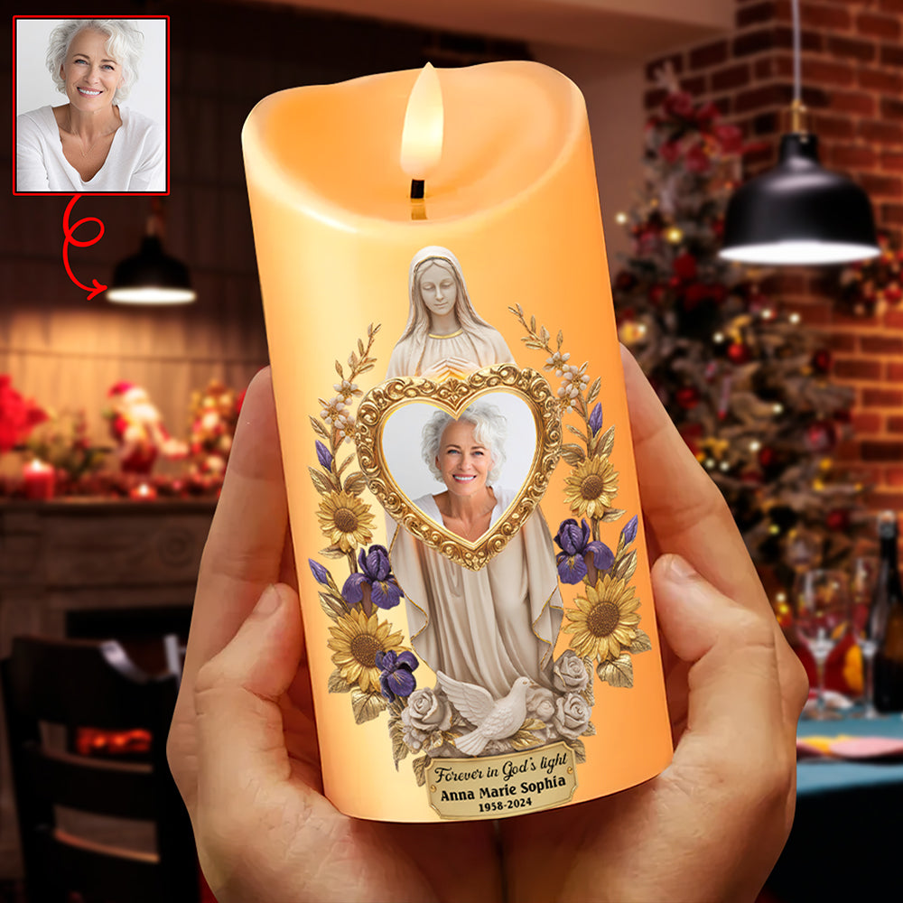 Memorial Remembrance LED Candle - Custom Photo Gifts For Heaven 02paqn080925-Homacus
