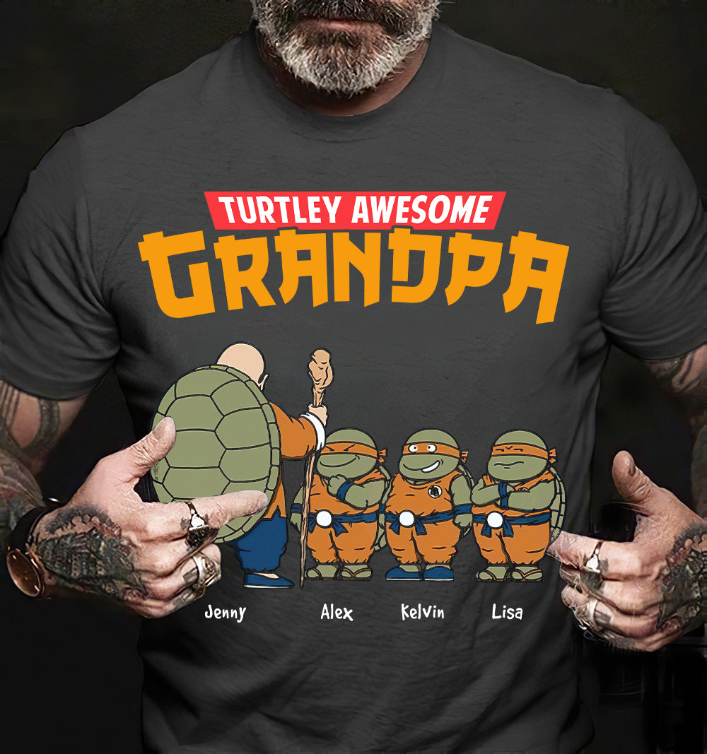 Personalized Gifts For Grandpa Shirt Turtley Awesome Grandpa 05qhhn010224-Homacus