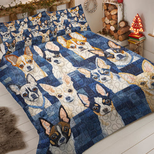 Chihuahua Dog Christmas Quilt Bed Set Gifts For Dog Lovers 03HUDT061124-Homacus