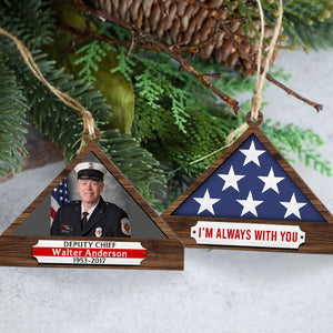 Personalized Christmas Memorial Ornament For Firefighrer, Folded Flag 01qhqn241024-Homacus