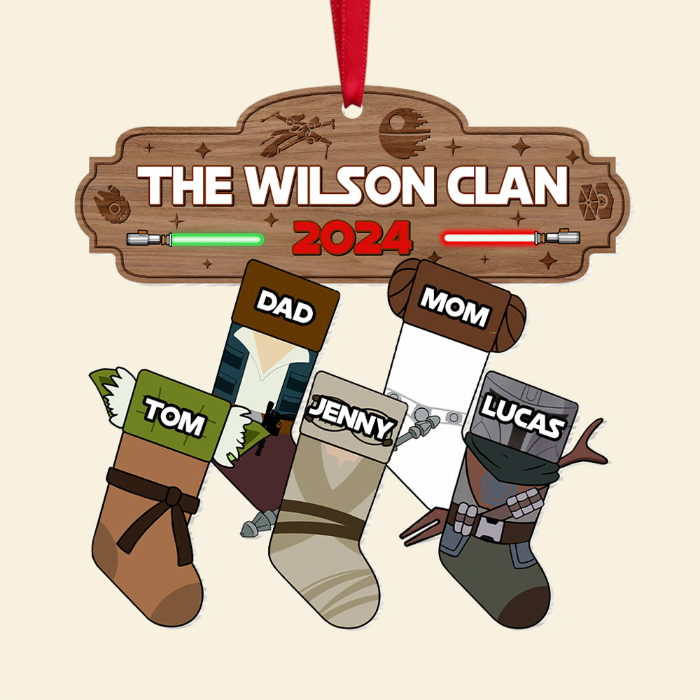 Personalized Gifts For Family Christmas Galaxy Socks Stocking Ornament 02qhtn251024-Homacus