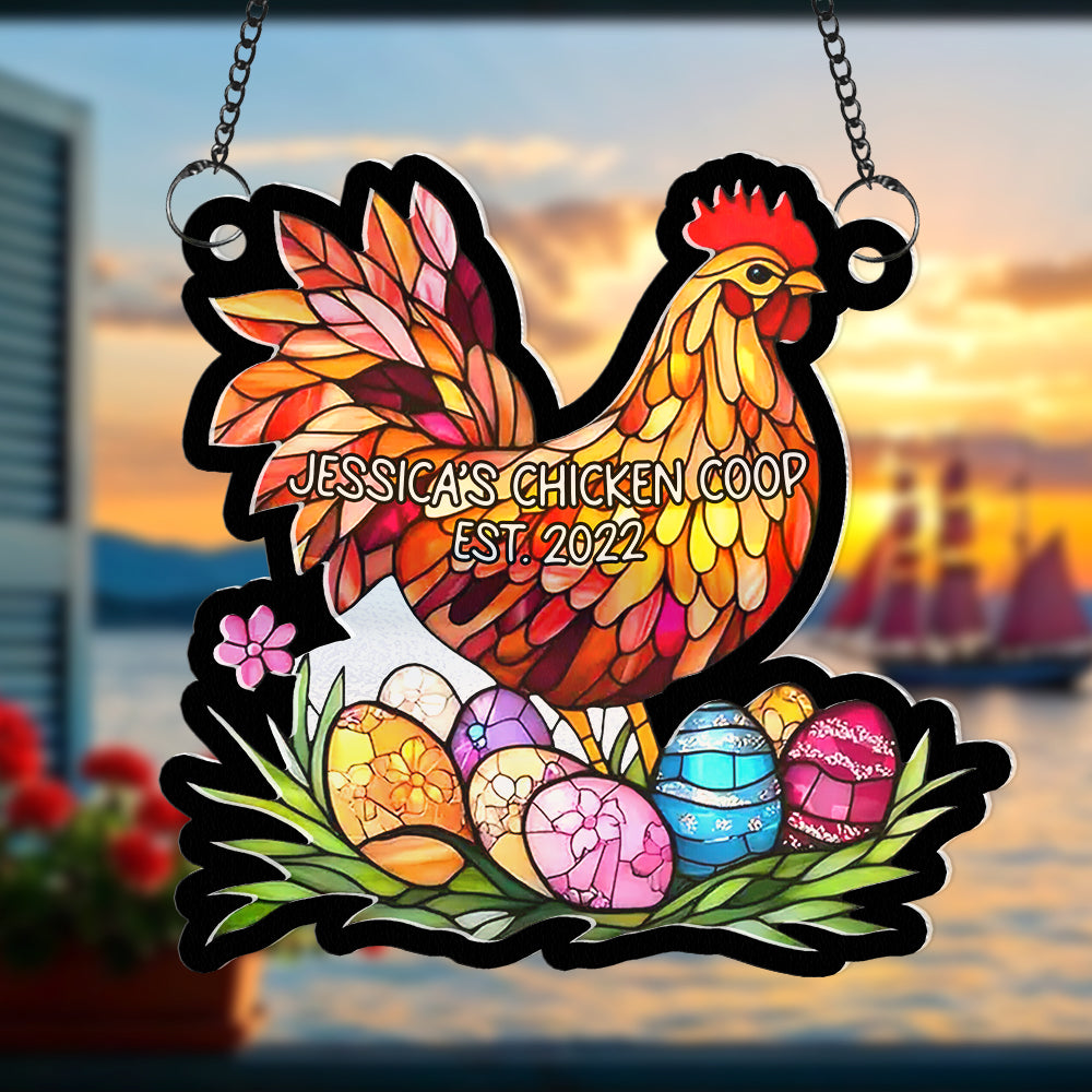 Personalized Gifts For Chicken Lover Window Hanging Suncatcher Ornament 01XQQN180225-Homacus