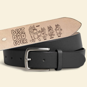Personalized Gifts For Dad Leather Belt With Secret Message 01OHPU030524 Dog Family-Homacus
