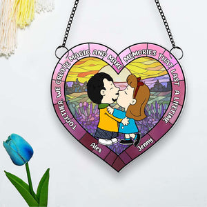 Personalized Gifts For Couple Suncatcher Ornament Kissing Couple 05KAMH101224HG-Homacus