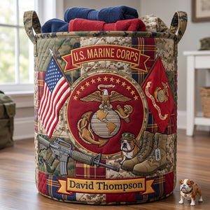 Military Quilted Laundry Basket - Personalized Gifts 03huqn240726