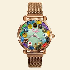 Timeless Art Mesh Strap Quartz Watch Personalized Gifts for Artist 02NADT310725-Homacus