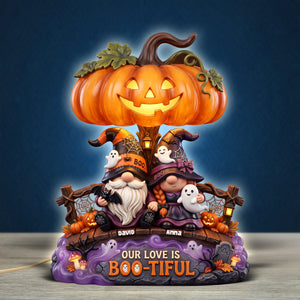 Our Love Is Boo-tiful Gnome Couple Acrylic Light Box - Personalized Gifts 03toqn300726-Homacus