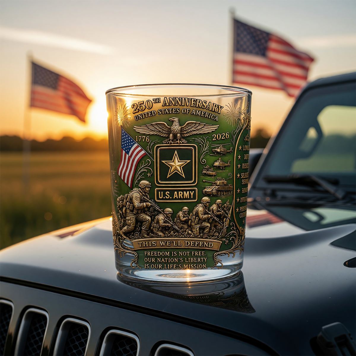 USA 250th Anniversary 11oz Round Glass - Gifts For Veterans 01qhqn290526-Homacus