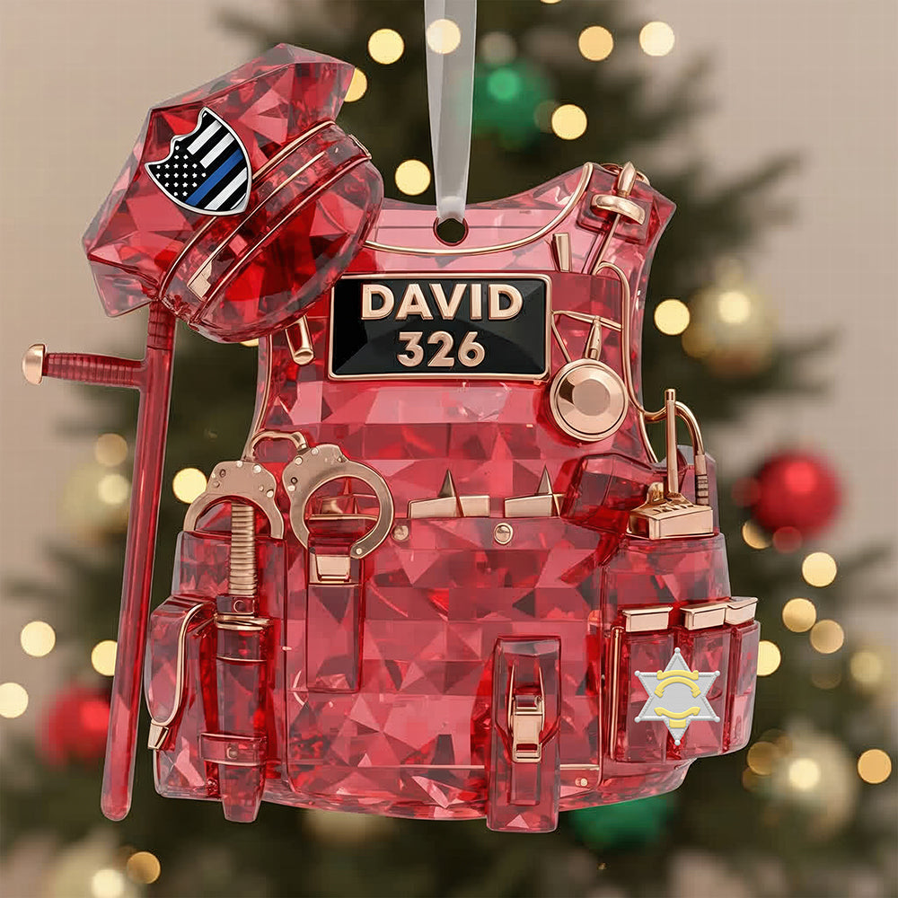 Police Vest Christmas Ornament - Personalized Gifts For Police Officer 04qhqn101025-Homacus