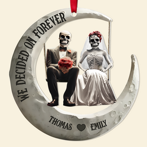 Personalized Gifts For Couple Christmas Skull Couple Ornament 02ohpu081124-Homacus