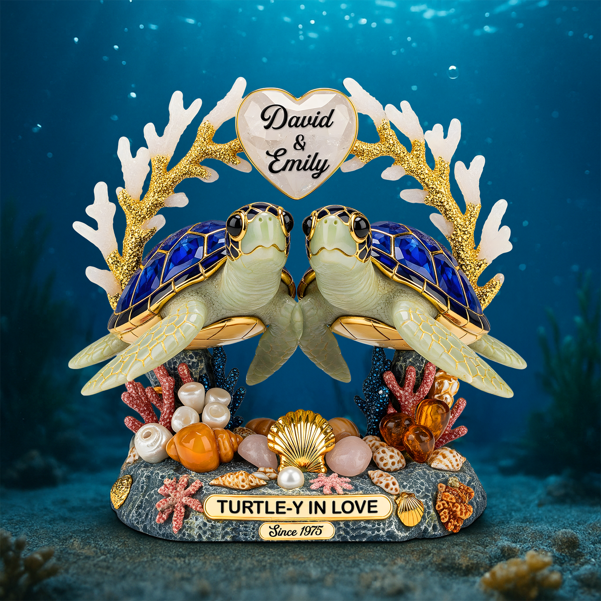 Turtle Couple Acrylic Plaque - Personalized Gifts For Couple 01napu030625-Homacus