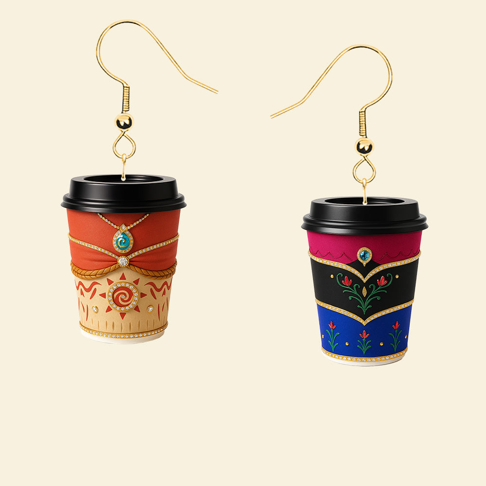 Coffee Princess Earrings - Personalized Gifts For Her 03pgmg150725-Homacus
