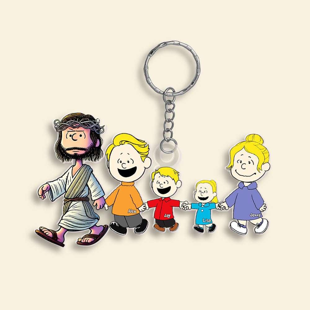 Personalized Gifts For Christian Family Keychain Jesus Family 01OHMH080125DA-Homacus