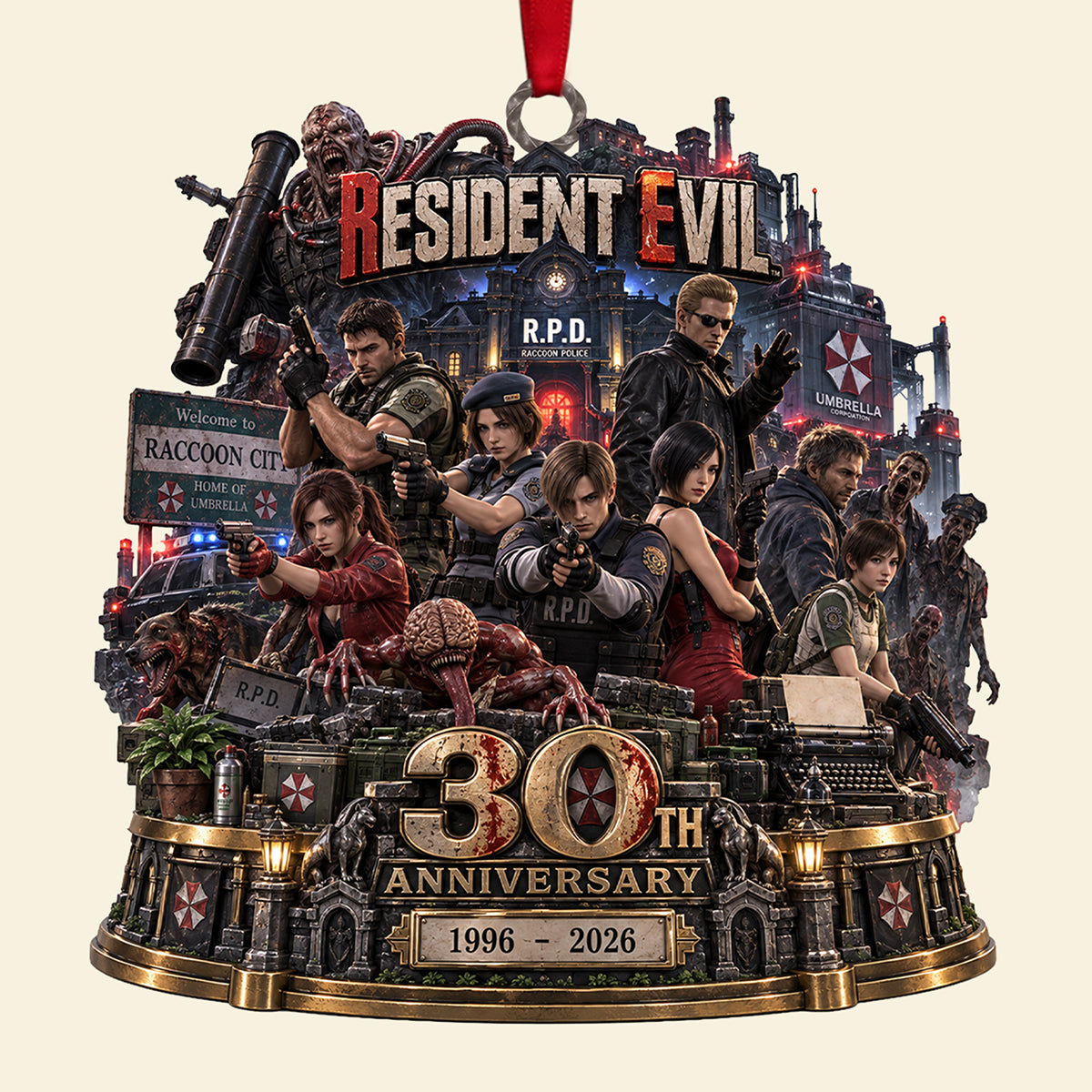 30th Anniversary Survival Horror Ornament - Personalized Christmas Gifts 04NATA180926