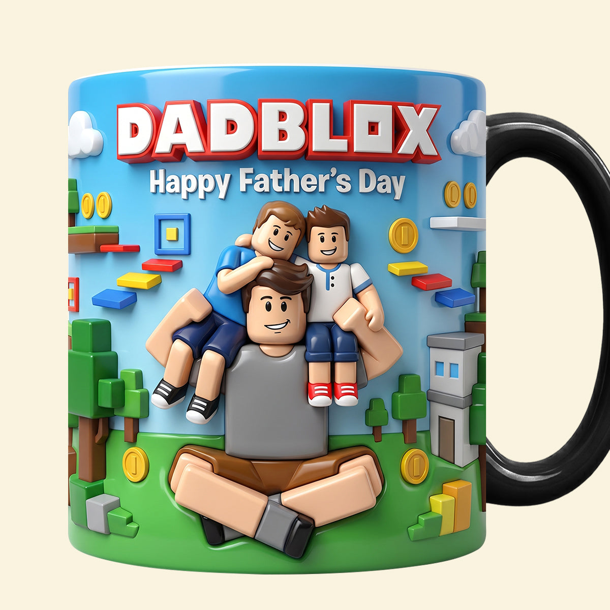 Custom Photo Block Game Dad Magic Coffee Mug - Personalized Gifts For Father's Day Magic Mug 03NATN150526-Homacus