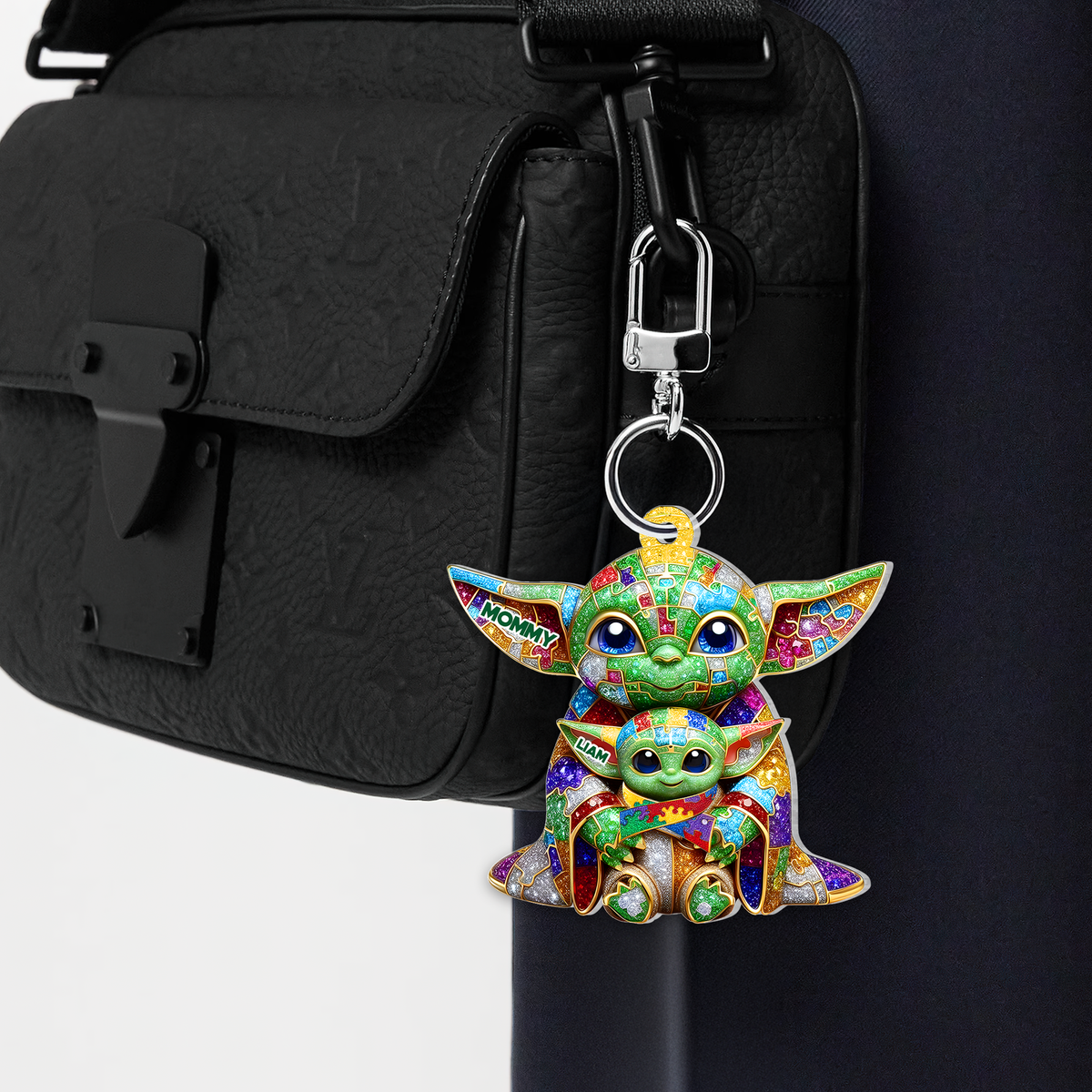 Personalized Gifts For Autism Awareness Mom Keychain Galaxy Character-Homacus