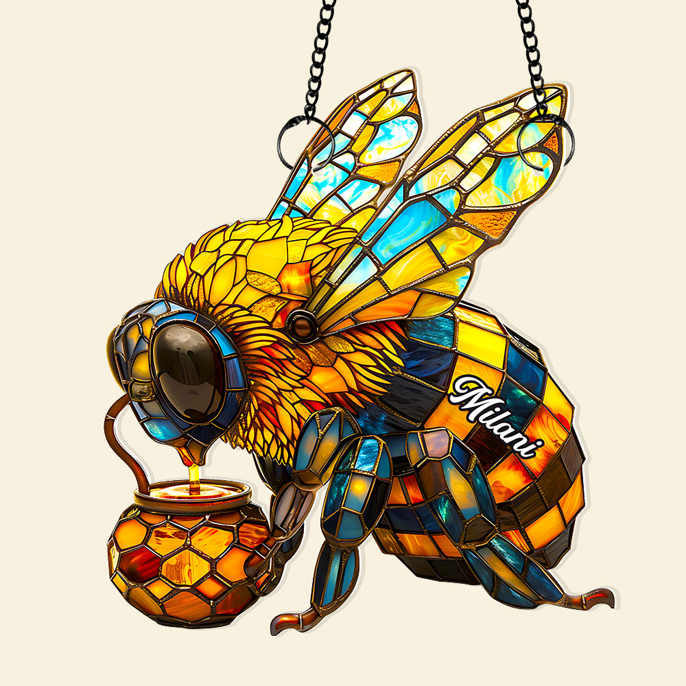 Bee Suncatcher Ornament Personalized Gifts for Bee Lovers 01HUDT180725-Homacus