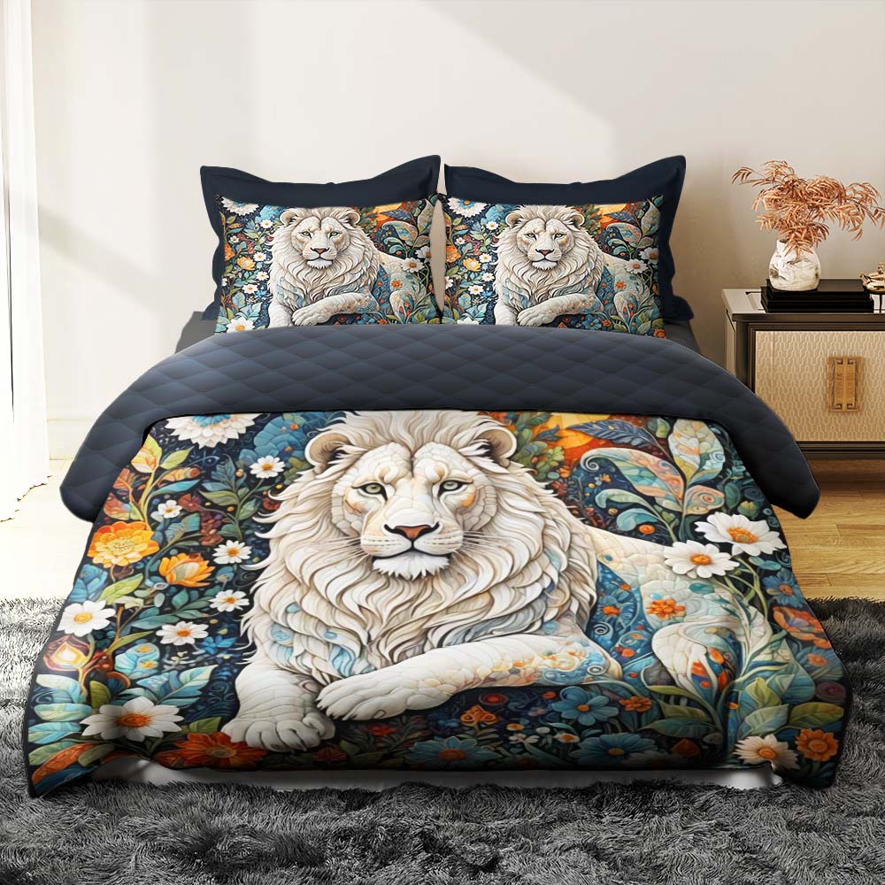 Custom Lion Quilt Bed Set 02hutn170125-Homacus