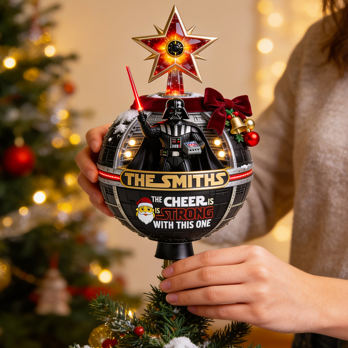 Empire Celebrates The Holidays Tree Topper - Personalized Christmas Gifts For Family 04hadt190826-Homacus