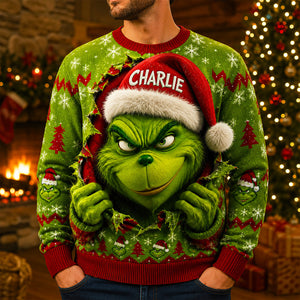 Mischievous Santa Hat Shirt Personalized Christmas Gifts 05OHDT170826-Homacus