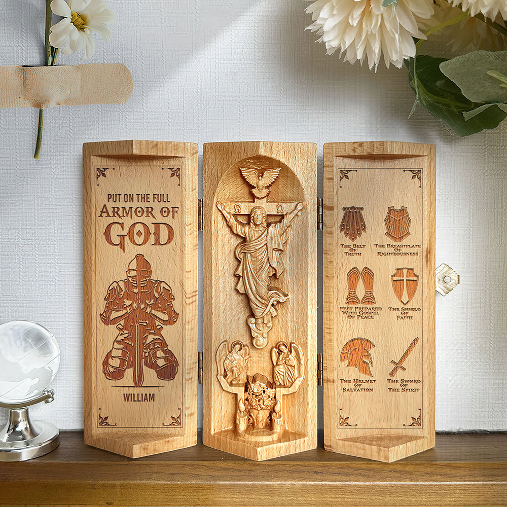 Personalized Gifts For Christian Wooden Cylinder Sculpture of Jesus Christ 01TOQN040225-Homacus