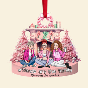 Personalized Gift For Besties Ornament, Friends Are The Family We Choose 02qhtn131124-Homacus