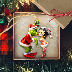 Personalized Gifts For Couple Christmas Ornament Kiss Under The Mistletoe 05xqpu061124-Homacus