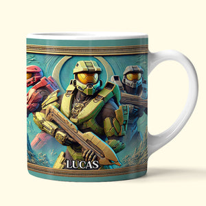 Halo Infinite Science-Fiction 3D Effect Artwork - Gamer Mug-Homacus