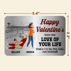 Personalized Gifts For American Football Couple Wallet Card, Funny Message 02qhdt091224pa-Homacus