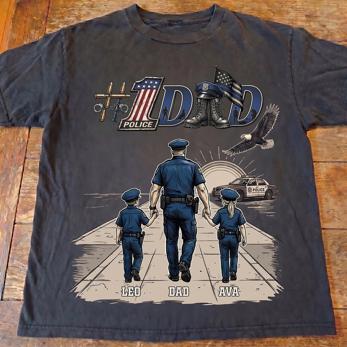 Best Police Dad Ever Shirt - Personalized Gifts For Police Dads 03QHDT250526-Homacus