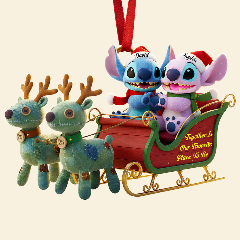 Couple Christmas Sleigh Christmas Ornament Personalized Gifts For Couple 03TGDT240925-Homacus