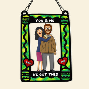 Personalized Gifts For Couple Window Hanging Suncatcher Ornament Cartoon Couple 03ACDT110225HG-Homacus