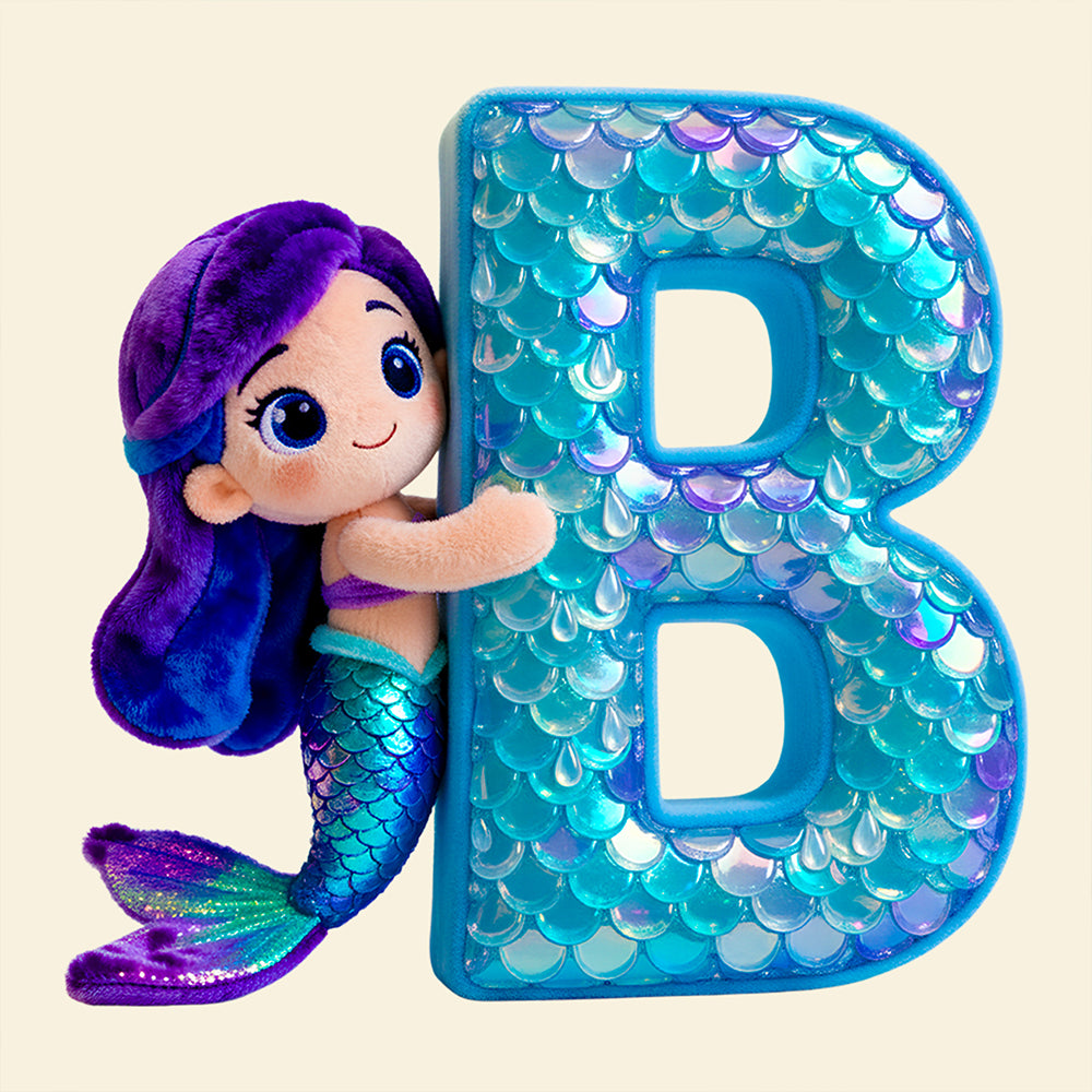 Mermaid Alphabet Pillow Personalized Gifts For Kids 03TGDT151225-Homacus