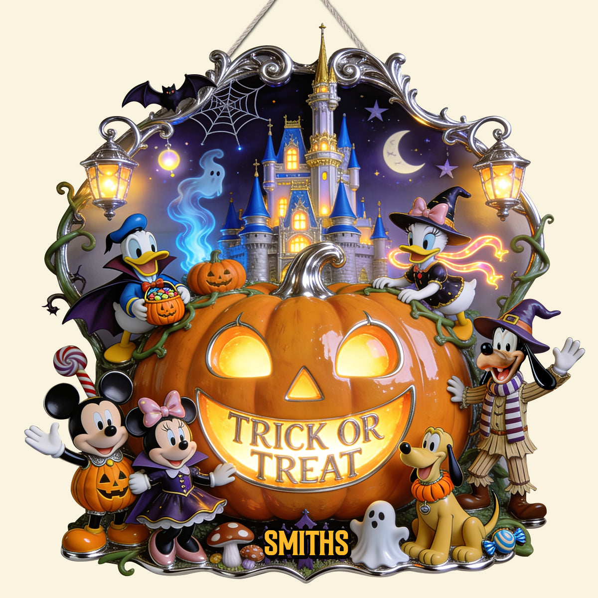 Trick Or Treat Welcome Acrylic Sign - Personalized Halloween Decor 02QHTN030826