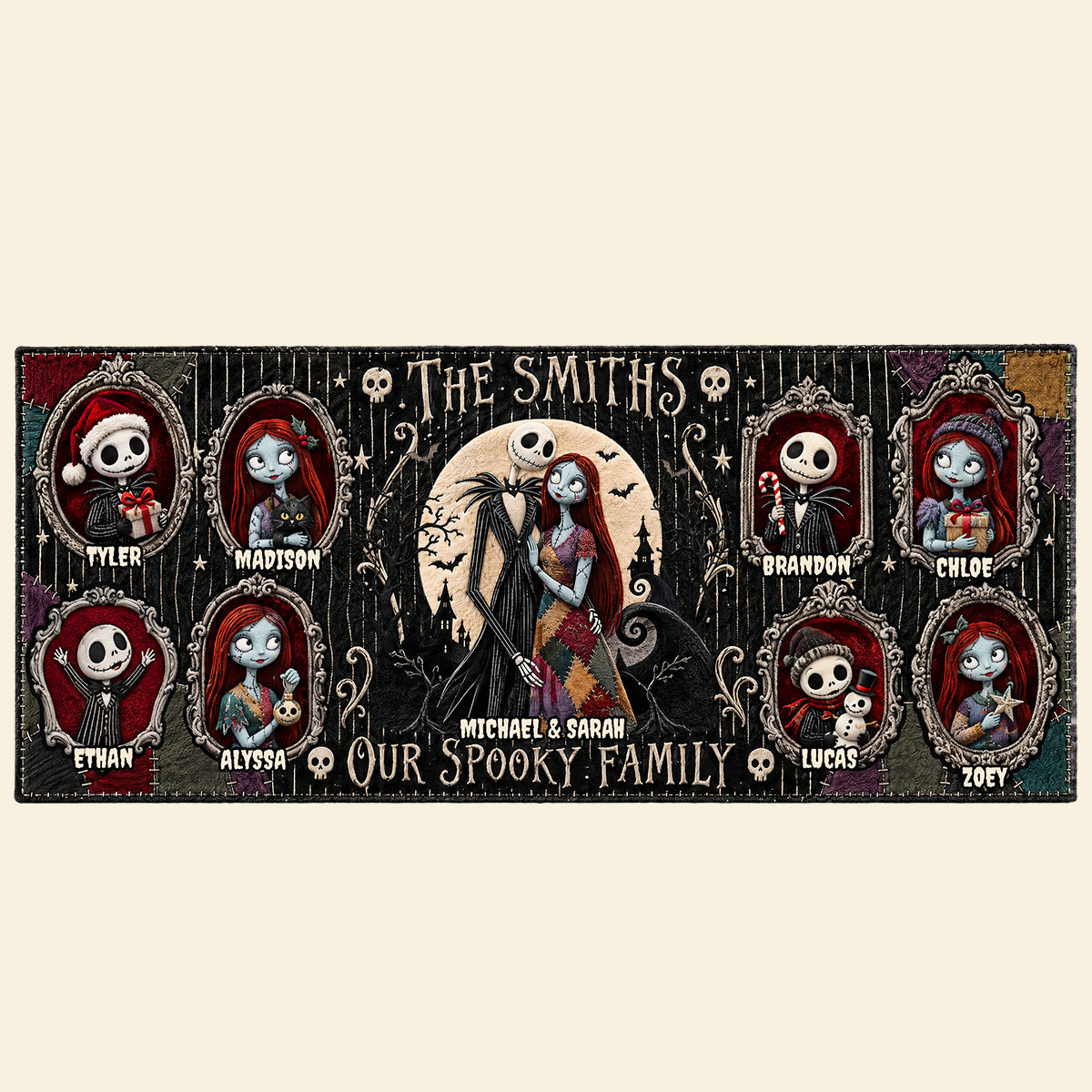 Cute Spooky Family Moments Runner Rug - Personalized Christmas Gifts For Family 06padt021026-Homacus
