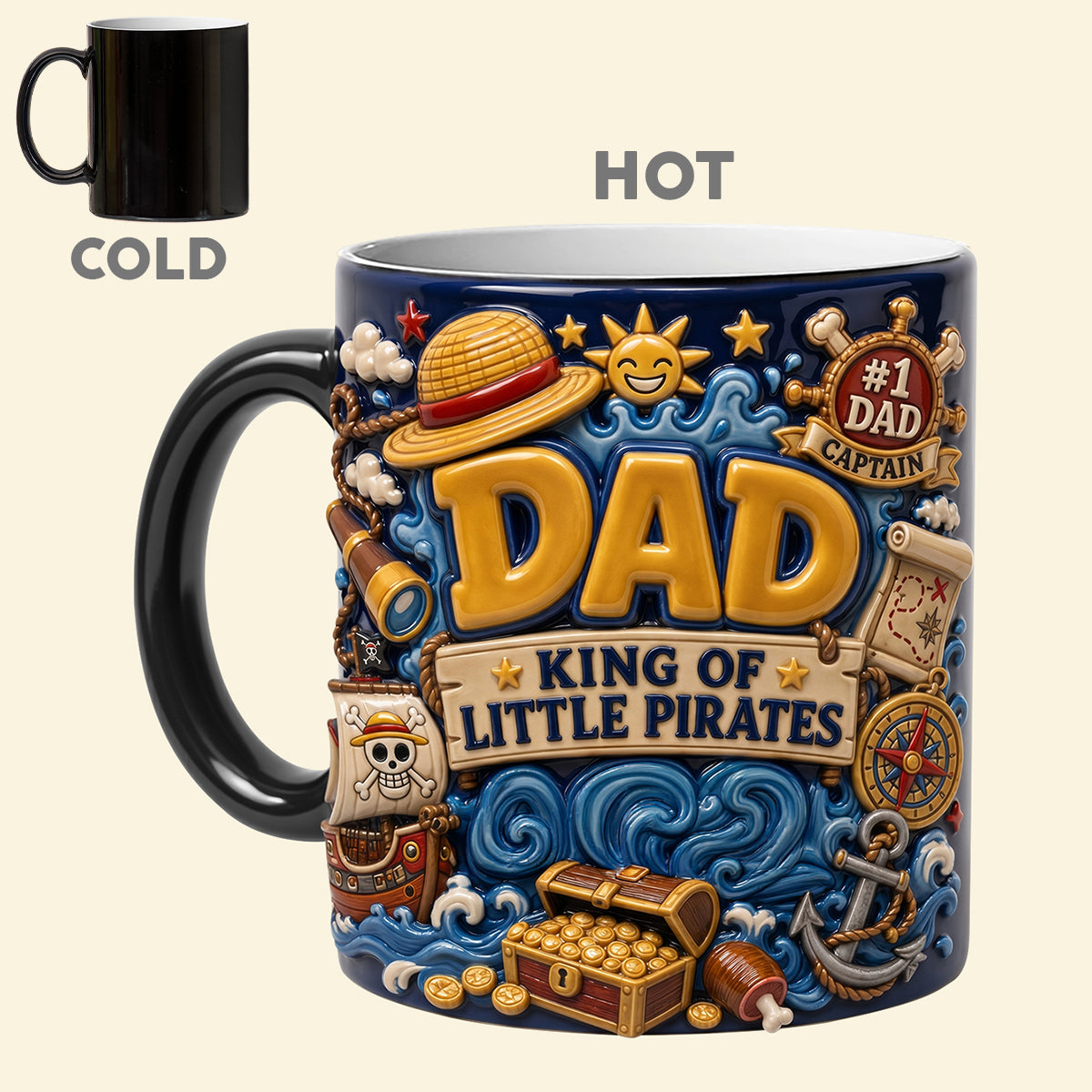 Adventure Captain Dad Magic Mug - Personalized Gift For Dads 01PATN210526-Homacus