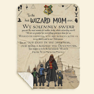 Personalized Gifts For Mom Blanket To The Best Wizard Mom Ever 01HTDT010424TM-Homacus