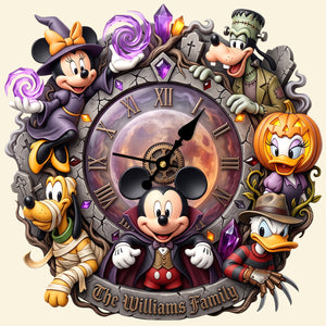 Spooky Family Acrylic Hanging Wall Clock - Personalized Gifts For Halloween 01patn070826-Homacus