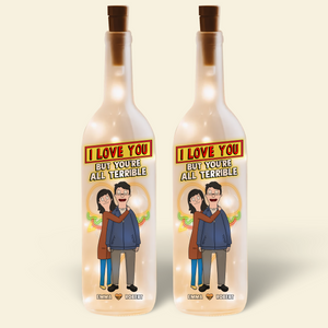 Personalized Gifts For Couple Bottle Lamp I Love You 03ohpu130225hg-Homacus