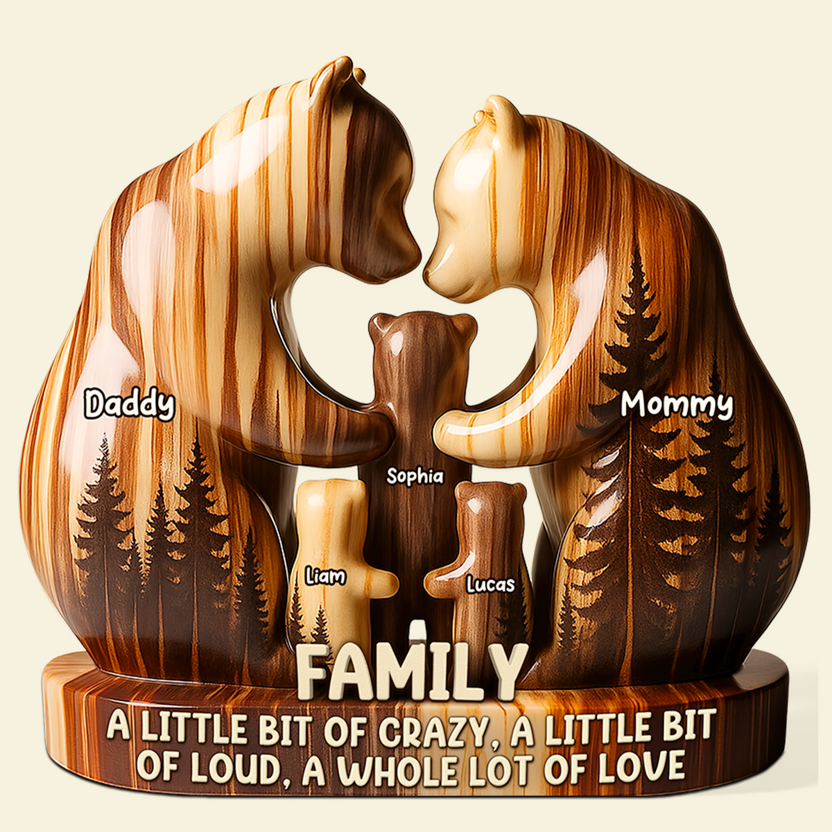 Personalized Gifts For Bear Family Acrylic Plaque 03TGPU180625-Homacus