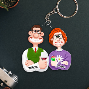 Personalized Gifts For Couple Keychain 061ACPU121124PA-Homacus