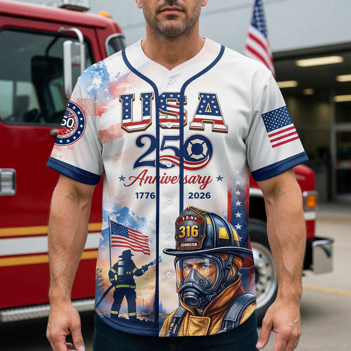 Heroic American Firefighter Jersey - Personalized Gifts For Firefighter 04qhqn180626