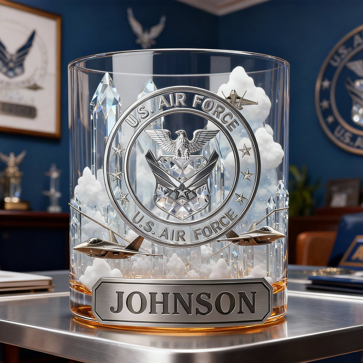 Military Forces 11oz Round Glass - Personalized Gifts For Military Personnel 01palu221225-Homacus