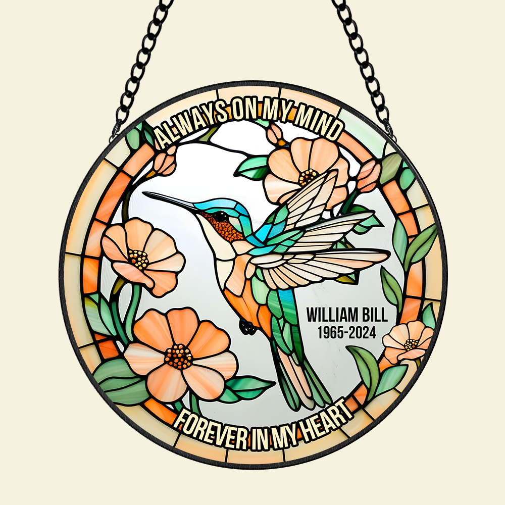 Personalized Heaven Hummingbird Suncatcher, In Loving Memory Of The Lost Loved One 03qhpu280225-Homacus