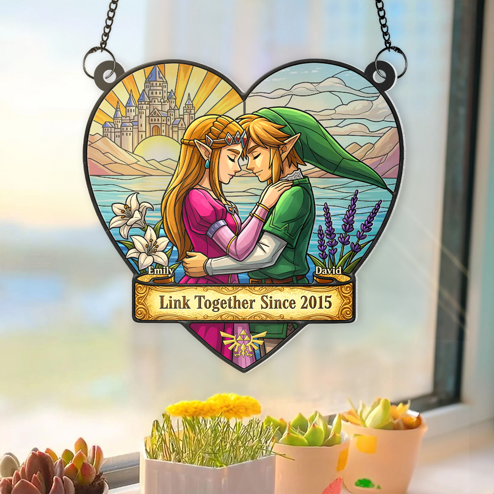 Couple Link Window Hanging Suncatcher Ornament - Personalized Gifts For Couple 02napu110625-Homacus