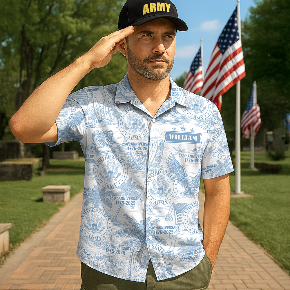 Military Hawaiian Shirt – Personalized 250th Anniversary Gift for Soldiers 04huqn110725-Homacus