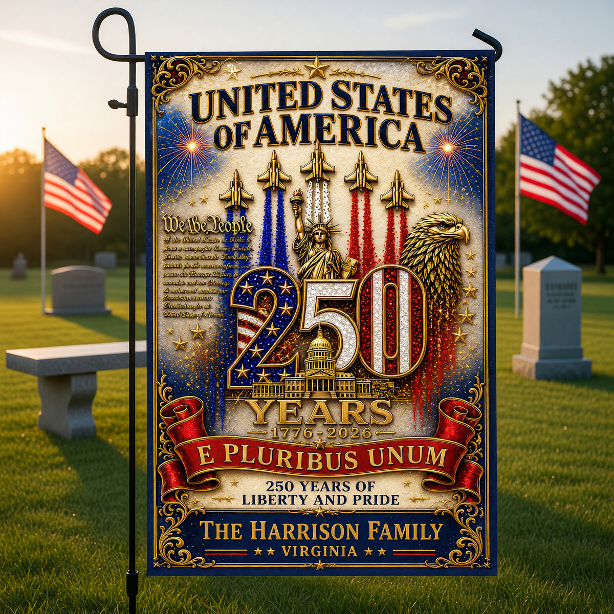 America 250th Anniversary Garden Flag - Personalized Gifts For Patriots 04paqn290526